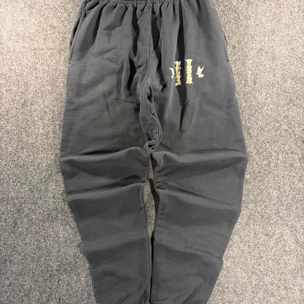 Migos Culture II Doves Graphic Sweatpants Black Mens Small Rap Hip Hop Joggers